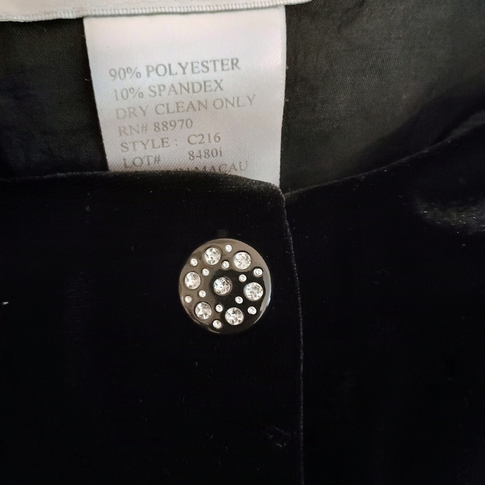 Ronni Nicole Petite Black Velvet Jacket Size Small Petite - Picture 5 of 5
